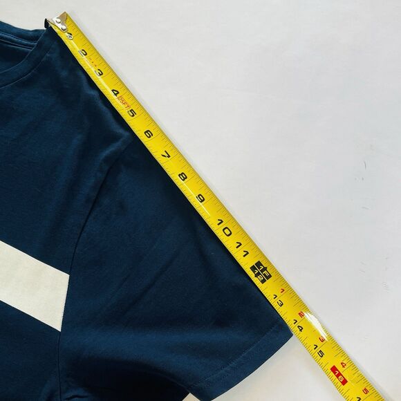 RON DORFF Paris Mens XXL Navy‎ Blue White Stripe 100% Cotton T-Shirt Designer - Picture 12 of 13